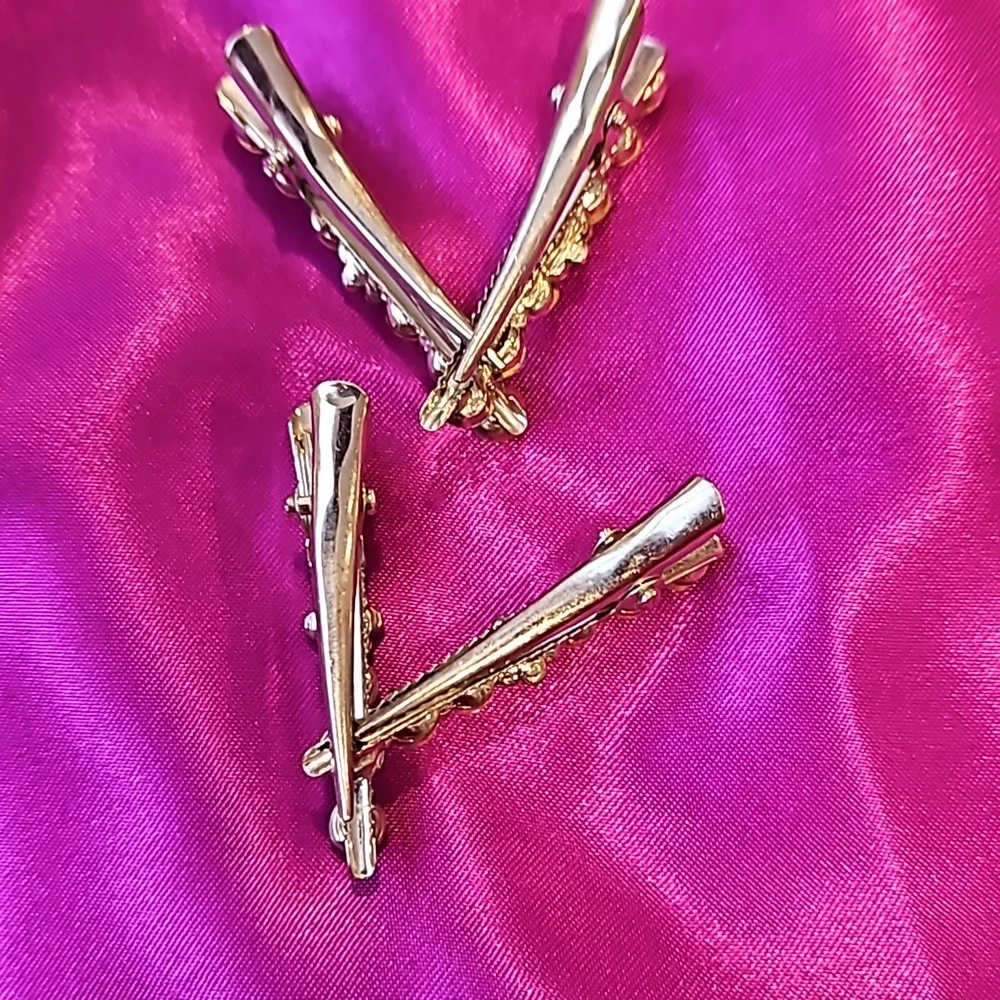 Rhinestone and Acrylic Crystal Hair Clips Lot of 14